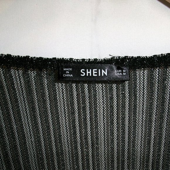 Shein Ruffle Hem Glitter Mesh Peplum Top - Size M - Picture 4 of 4